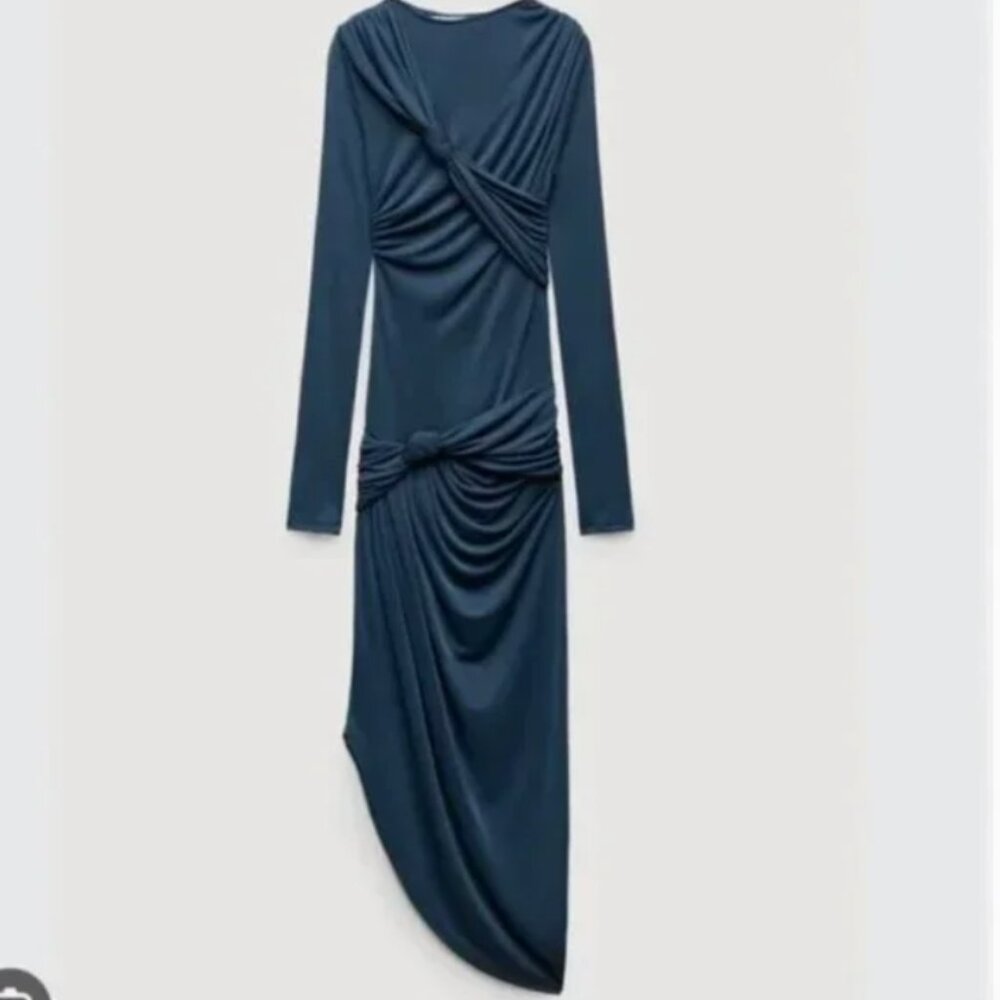 Zara long sleeve knotted dress - Picture 2 of 7